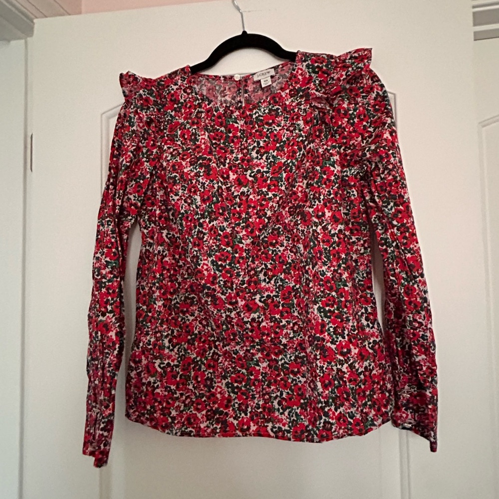 J crew floral blouse